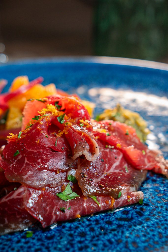 Carpaccio di manzo con scorza d'arancia